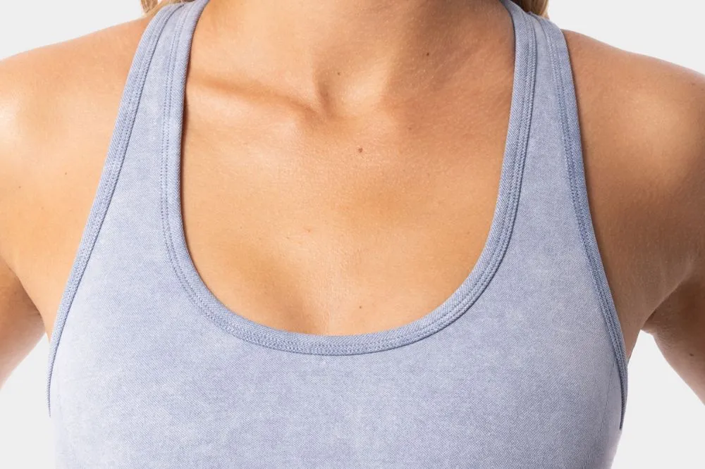 blue round neck bra