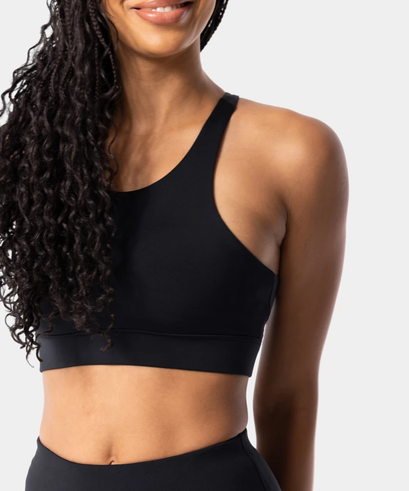 black minimalist sports bra