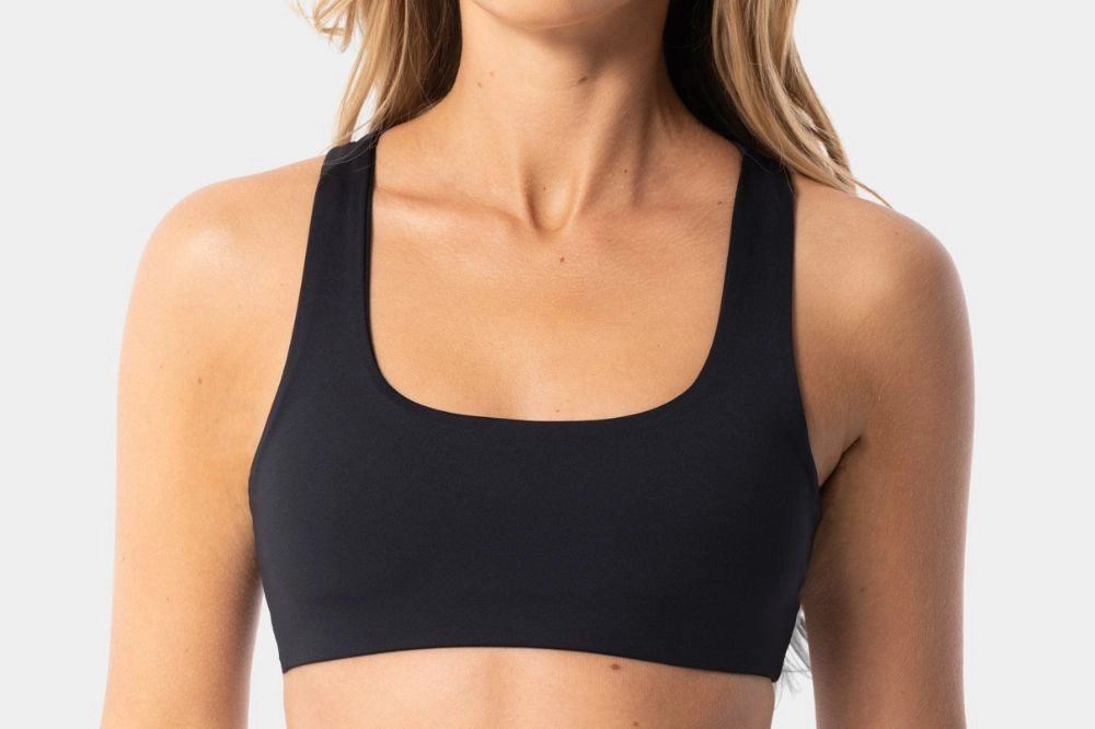 Black minimalist Lumina sports bra