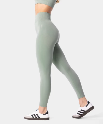 green seamless high waist leggings