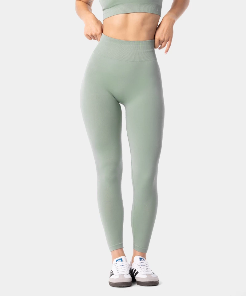 green high waist seamless leggings