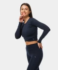 navy blue long sleeve top