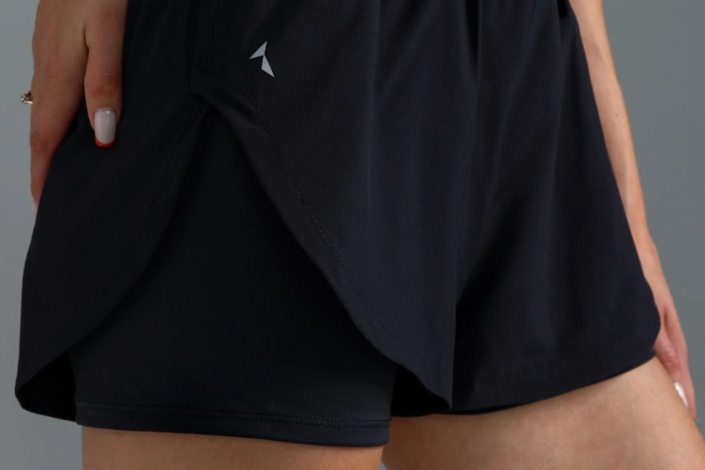 black women's running shorts with a pocket