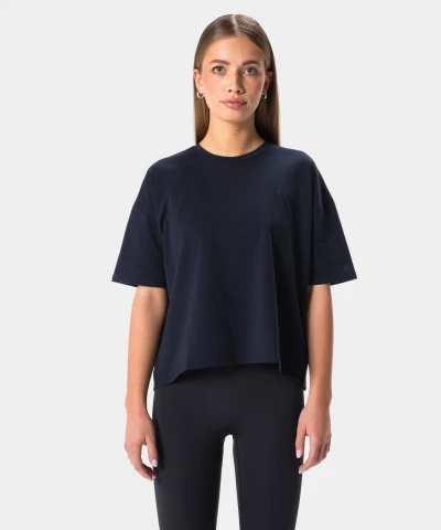 navy blue cotton women's t-shirt