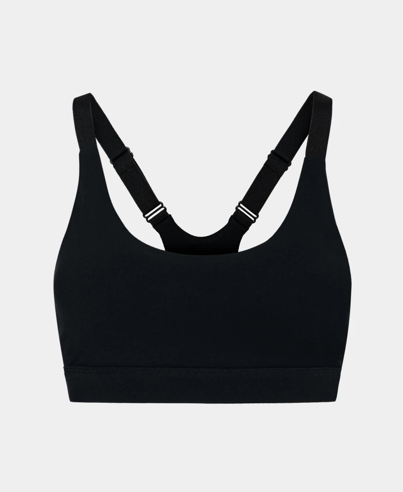 bra with adjustable straps and cutout on the back