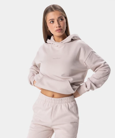 Women's sweatshirt with kangaroo pocket beige