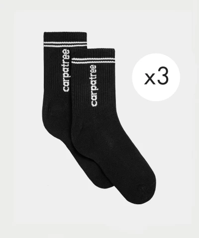 black women's socks mid-crew 3 pack