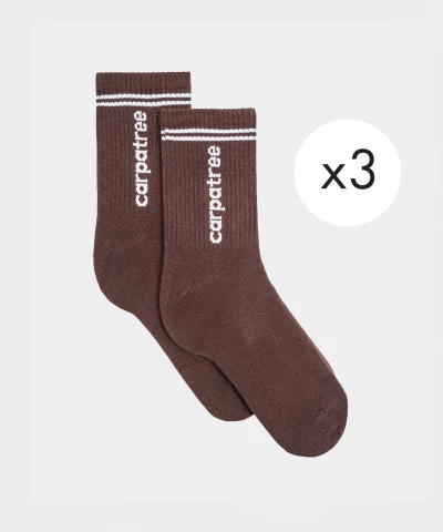 brown women's socks 3pack