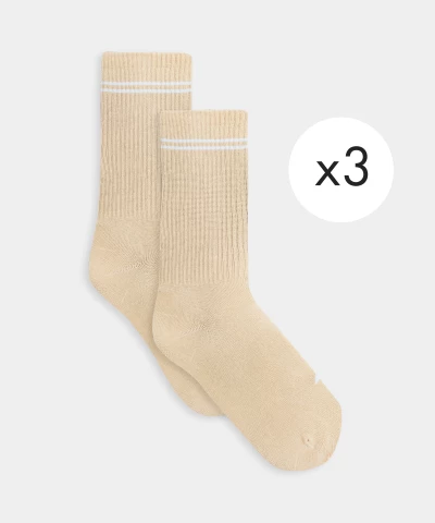 crew socks beżowe damskie 3 pak