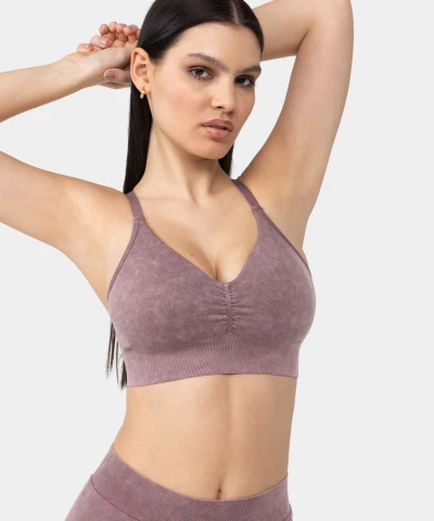 purple seamless bra