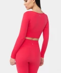 seamless crop top with long sleeves