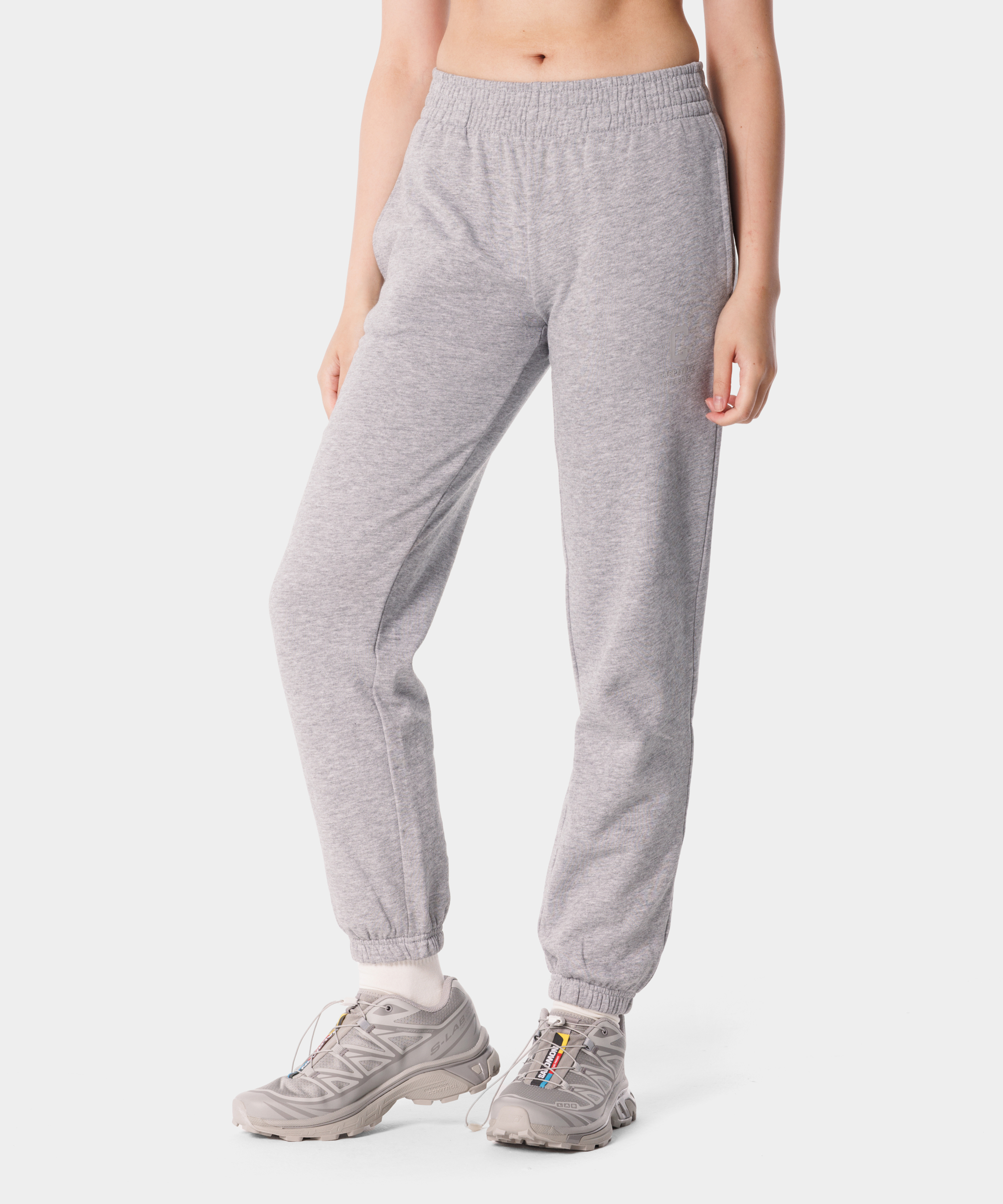 Grey White Cinch Sweatpants Men Loose Fit Cinch Bottom Sweatpants