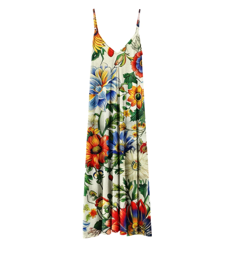 Womens Long Dress Blooming Meadow