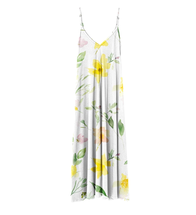 Womens Long Dress Watercolor Spring