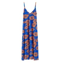 Womens Long Dress Flora Blue