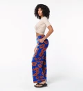 Flora Blue Long Loose Pants