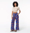 Flora Blue Long Loose Pants