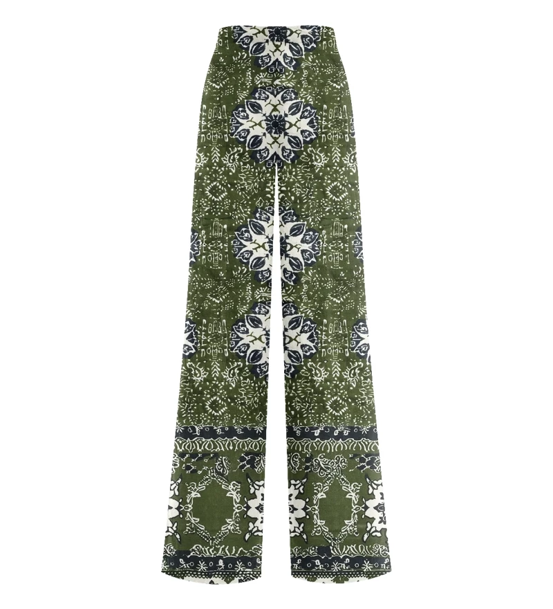 Ancient Ornament Long Loose Pants