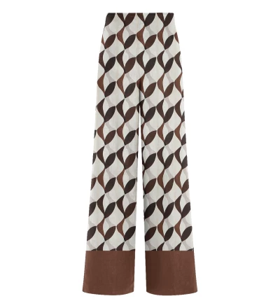 Brownie Abstract Long Loose Pants