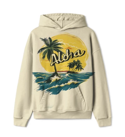 Sunset View Mens Oversize Hoodie