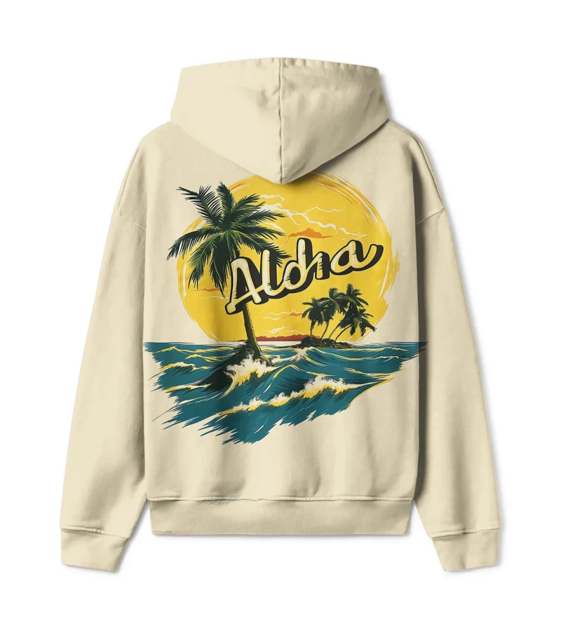 Sunset View Mens Oversize Hoodie