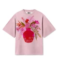 Pinky Bouquet Womens Oversize T-shirt