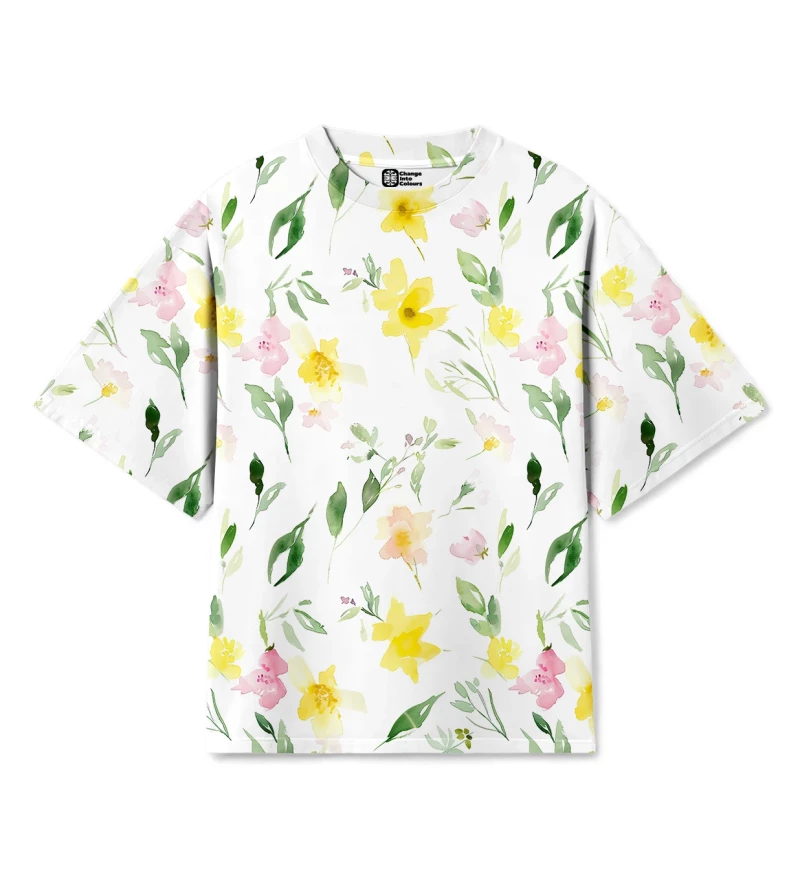 Watercolor Spring Womens Oversize T-shirt