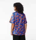 Flora Blue Womens Oversize T-shirt