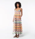 Womens Long Dress Multicolor Fiesta