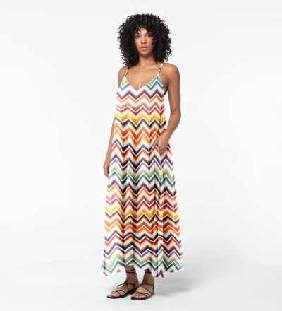 Womens Long Dress Multicolor Fiesta