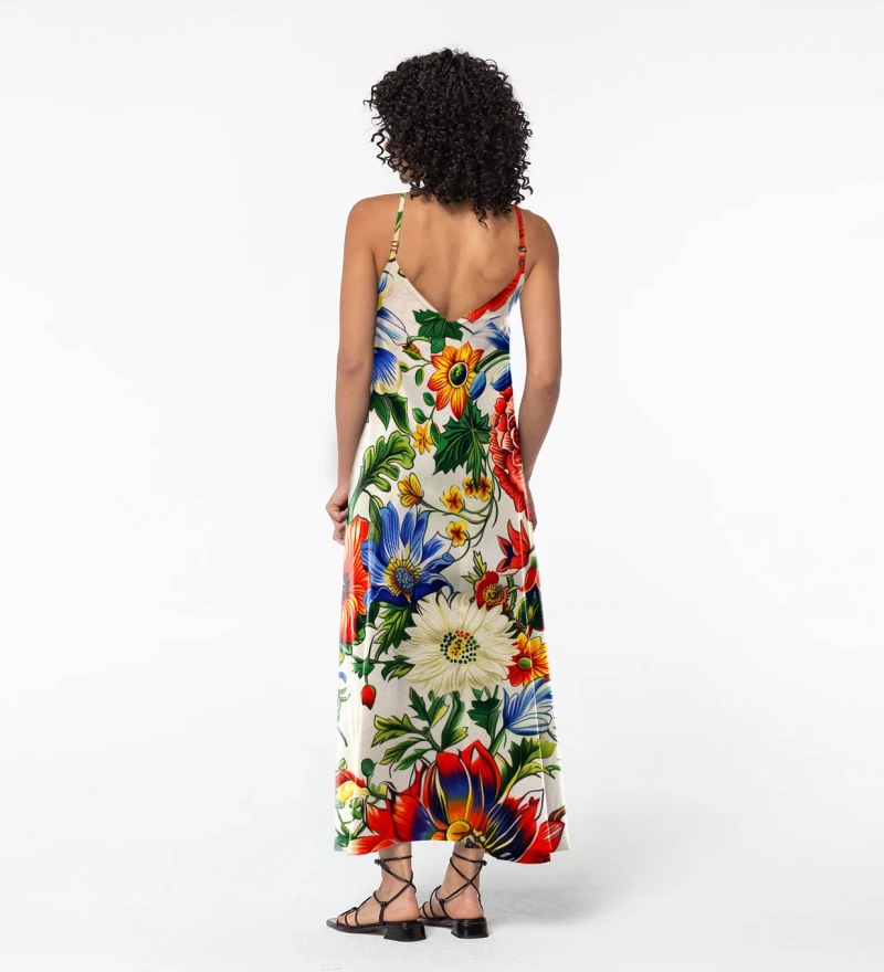 Womens Long Dress Blooming Meadow