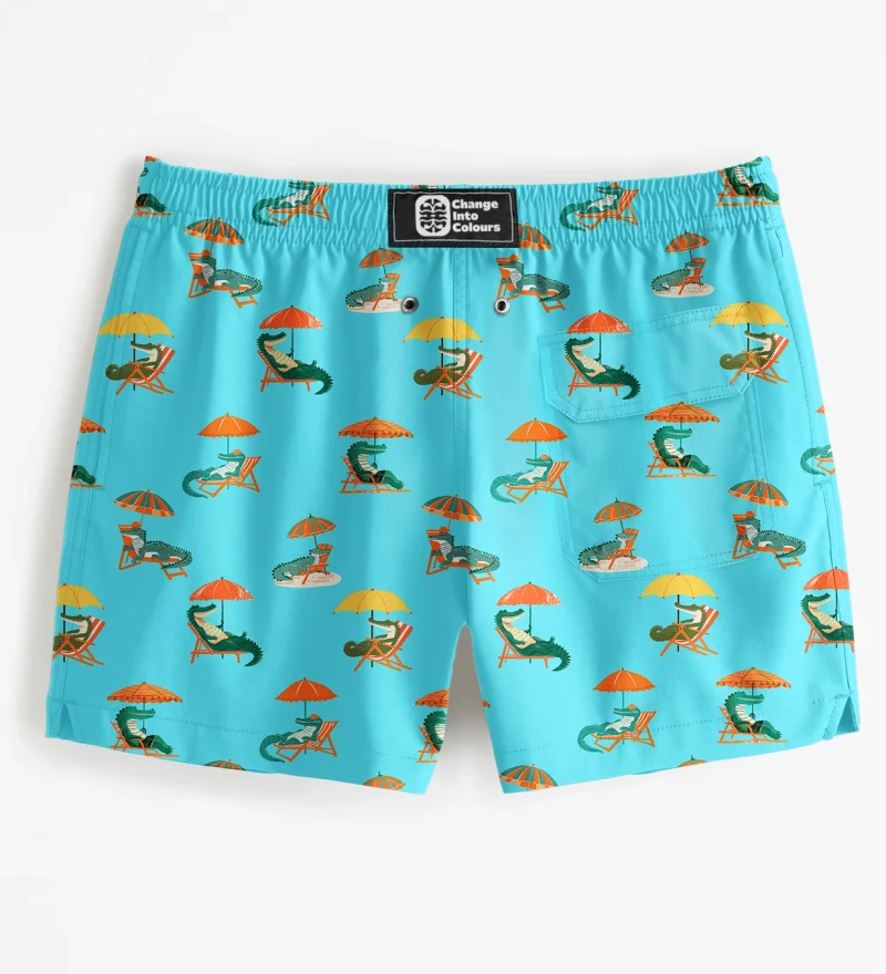 Crocodiles On The Beach Swim Shorts