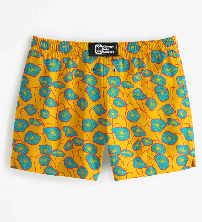 Flora Yellow Swim Shorts