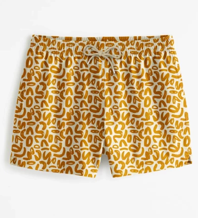 Golden Geometric Swim Shorts