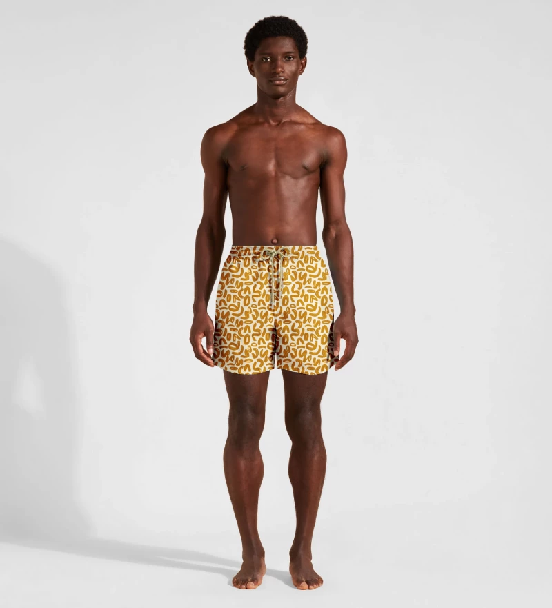 Golden Geometric Swim Shorts