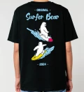 Surfer Bear mens black t-shirt back