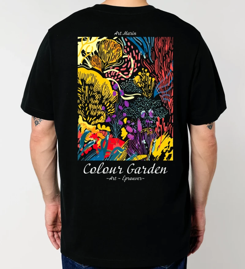 Colour Garden mens black t-shirt back