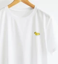 Duckboy white t-shirt close up