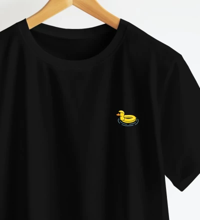 Duckboy black t-shirt close up