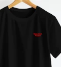 Rosso Corsa black t-shirt close up