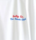 Salty Co white t-shirt close up