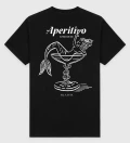 Aperitivo black cotton t-shirt back