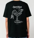 Aperitivo mens black cotton t-shirt back