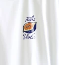 Fichi Viola white cotton t-shirt close up