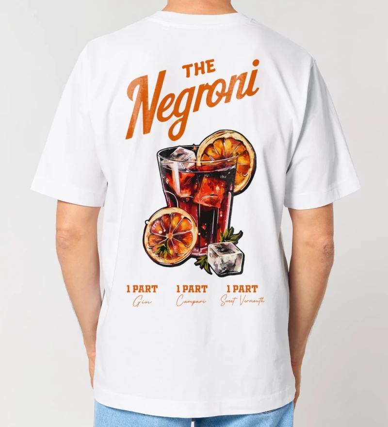 Negroni white mens cotton t-shirt back