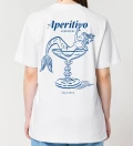 Aperitivo white womens cotton t-shirt back