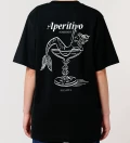 Aperitivo black womens cotton t-shirt back