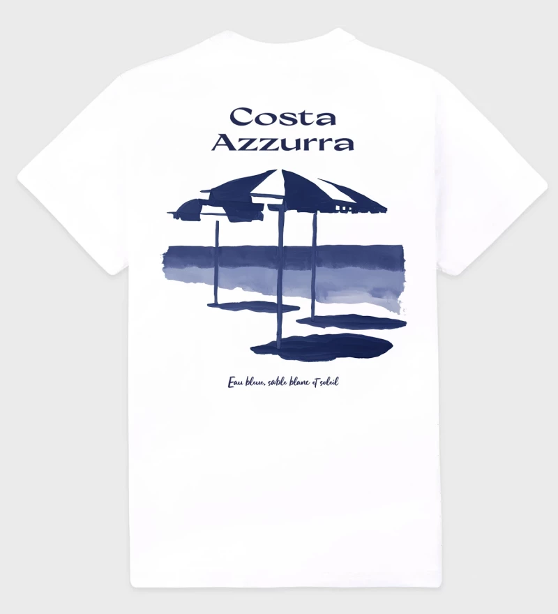 Costa Azzurra white womens cotton t-shirt back