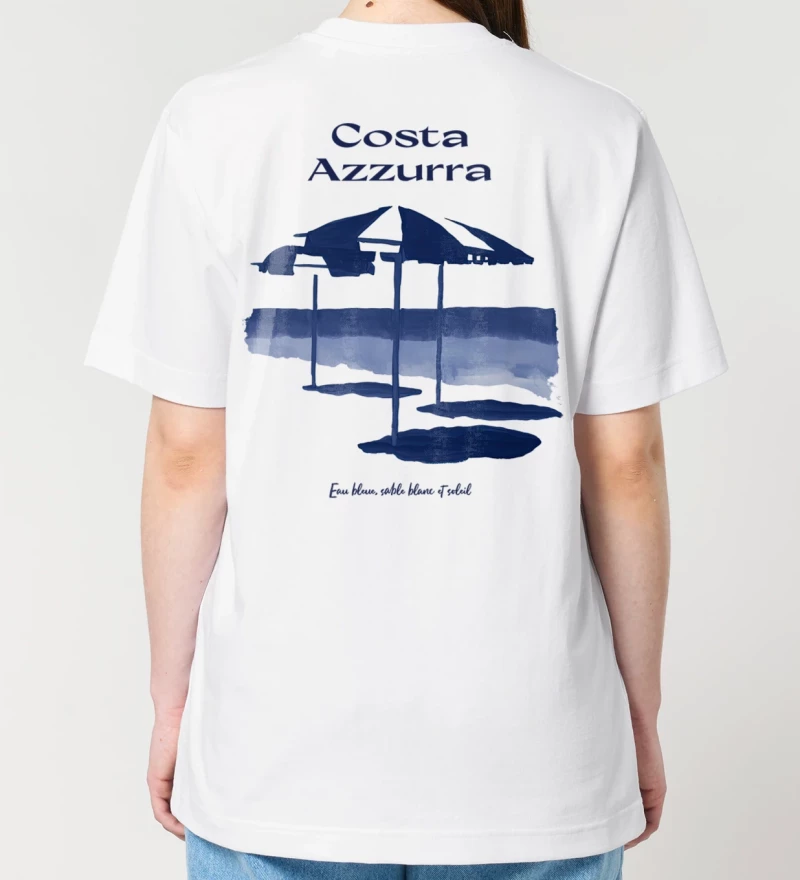 Costa Azzurra white womens cotton t-shirt back