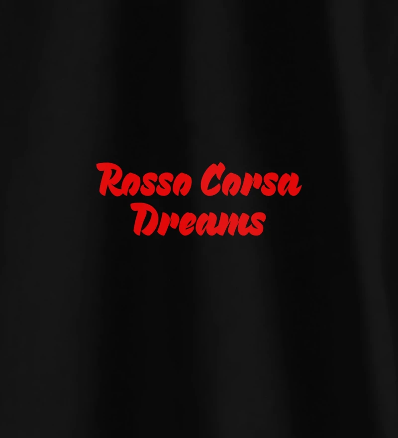 Rosso Corsa black t-shirt close up